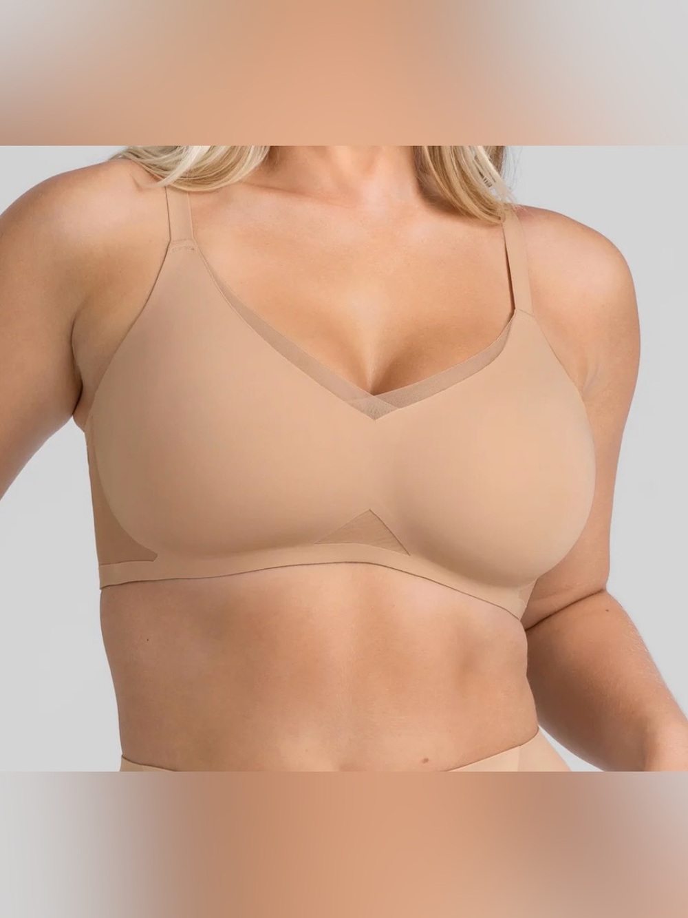 NWT HoneyLove CrossOver Wireless Bra Sand XL